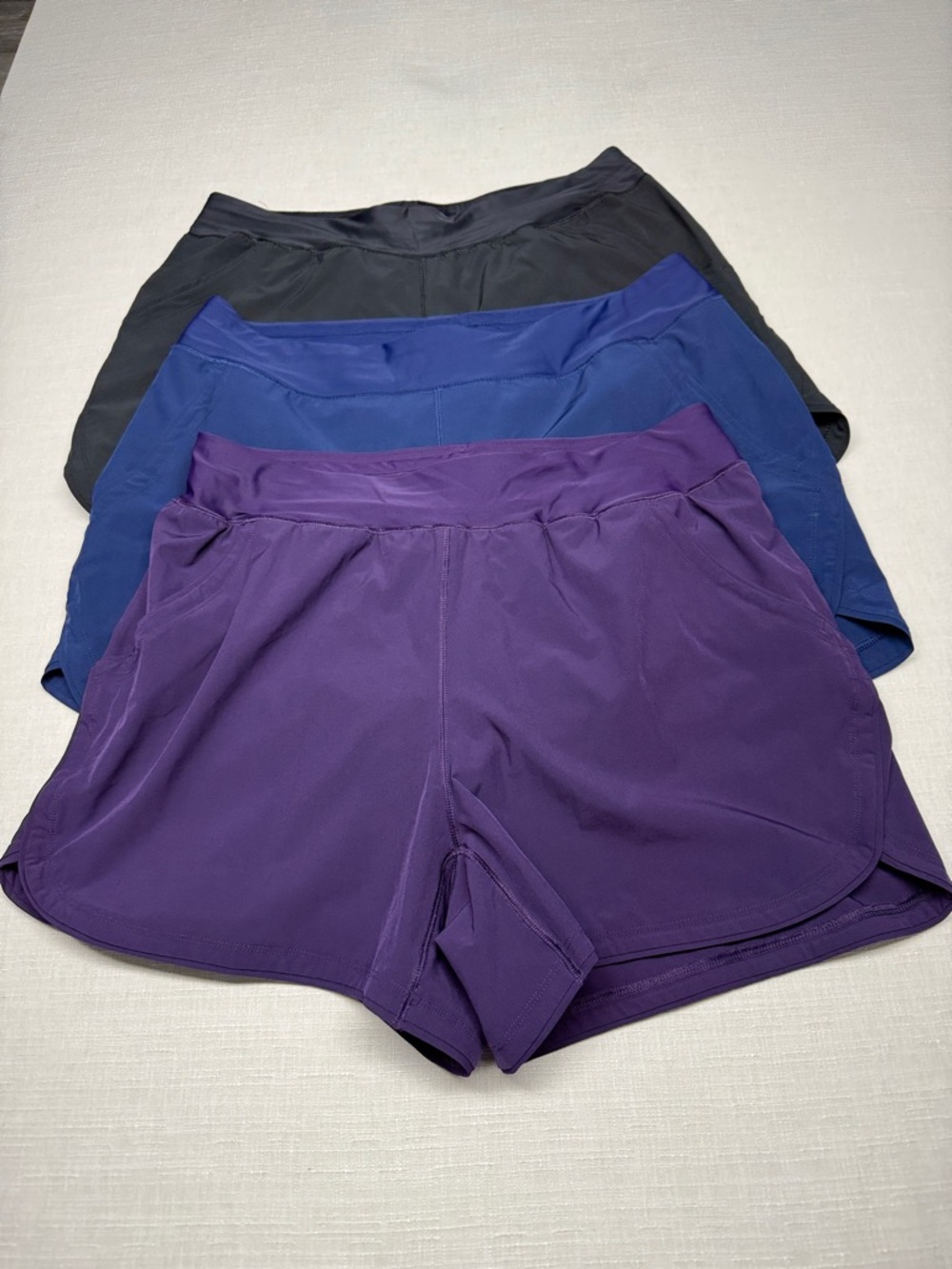 Lands' End Women's Athletic Shorts - Purple, Blue, Black